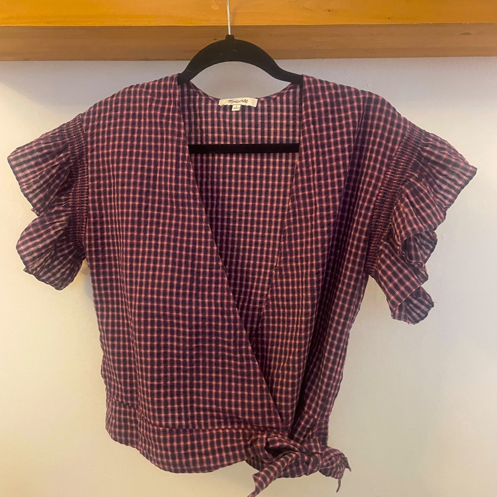 Madewell plad tie top
